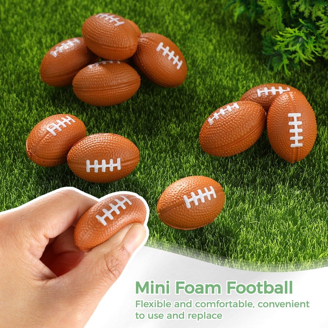 100Pcs Mini Foam Football, Small Stress Balls, Tiny Foam Sports Balls for Stress Relief, School Rewards, Party Supplies, Ball Games