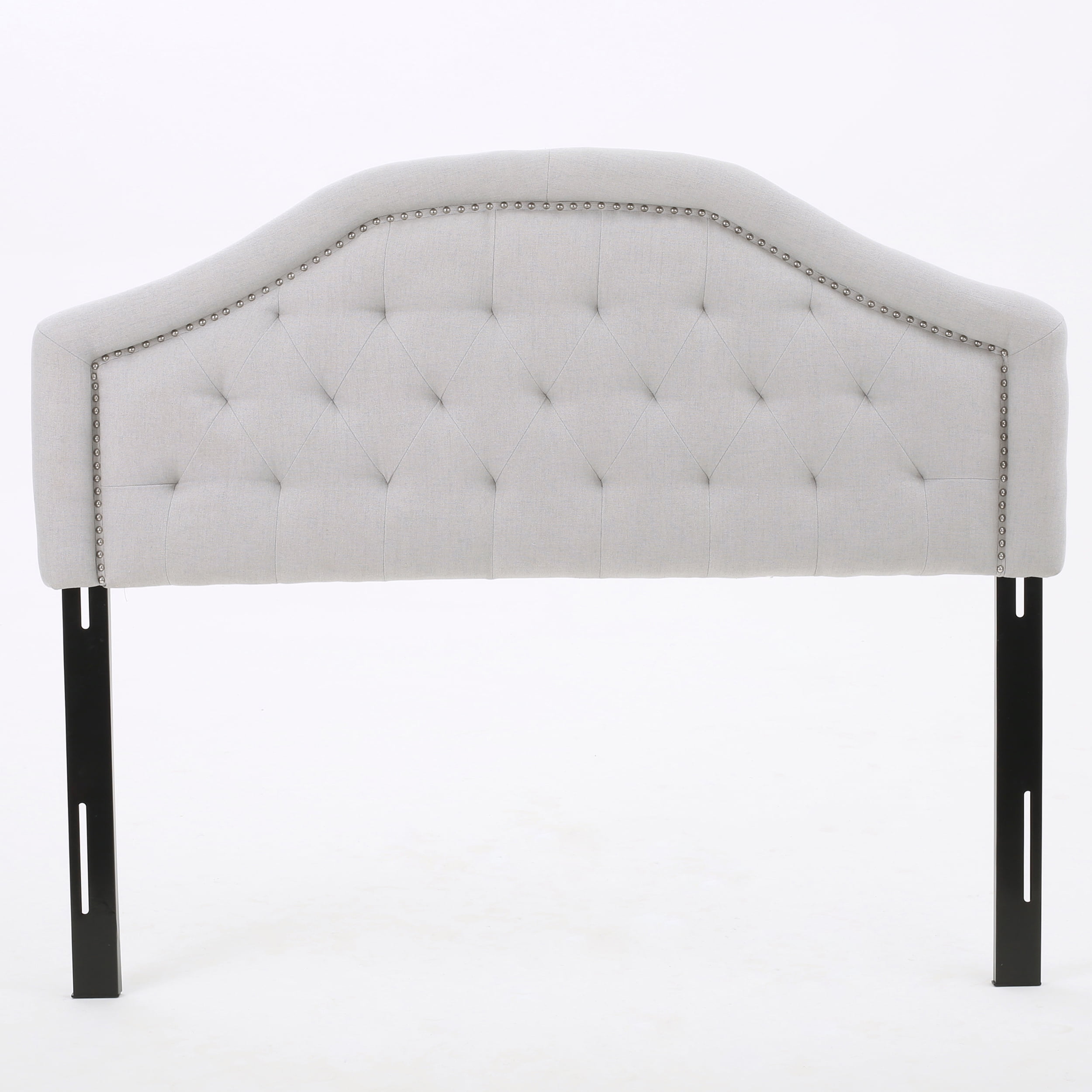 Noble House Keenan Light Gray Finish Contemporary Style Fabric Full/Queen Headboard