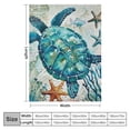 thumbnail image 4 of JRXY Sea Turtle Mediterranean Style Sea Theme Decorative Flannel Fleece Blanket White, 4 of 6