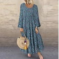 thumbnail image 2 of Babysbule 2022 Robes pour Femmes Liquidation Femmes Grande Taille Décontracté Ample Sans Manches Floral Quotidien Lin Imprimé Longue Robe Maxi, 2 of 6