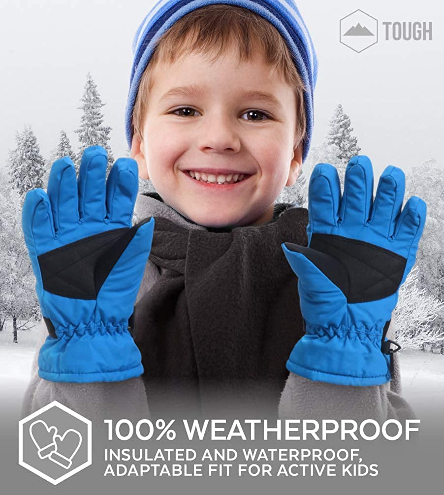 Kids Winter Gloves Snow & Ski Waterproof Thermal Insulated Gloves for Boys Girls Toddler Children & Youth for Cold Weather