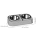 thumbnail image 3 of Juego de cuencos de comida para mascotas de acero inoxidable | Doble Bowl Antideslizante | Alimentador elevado de soporte de cuello | Diseño de boca ancha | 14,17x7,67 pulgadas | Limpieza fácil, 3 of 6