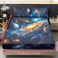 thumbnail image 4 of Qpednta Galaxy Sheets Set 3 Pieces Bedding Sets 1 Fitted Sheet with 2 Pillowcases Machine Washable Fitted Sheet Comfortable Bed Sheets Washable Bedding Set for Dorm Apartment, 4 of 7