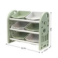 thumbnail image 3 of Montary Kids Toy Storage Organizer, 3 - Tier Shelves with 6 Removable Bins, for Boys & Girls' Bedroom, Playroom, Nursery  (Green), 3 of 7