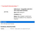 thumbnail image 2 of Grille Insert - Compatible with 2014 - 2016 Jeep Grand Cherokee 2015, 2 of 2