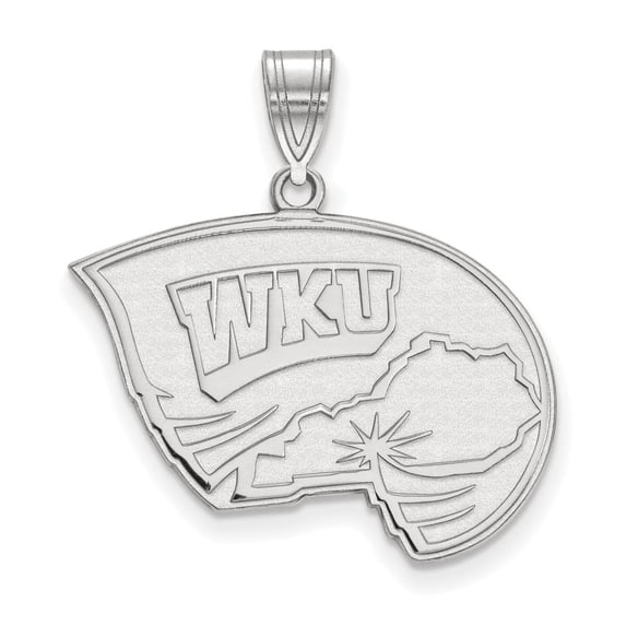 Western Kentucky Large (3/4 Inch) Pendant (10k White Gold)