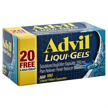 Advil Liqui-Gels (180 Count) Pain Reliever / Fever Reducer Liquid ...
