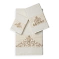 thumbnail image 5 of Authentic Hotel and Spa  Turkish Cotton Scrollwork Embroidered 3 piece Towel Set Teal, 5 of 5