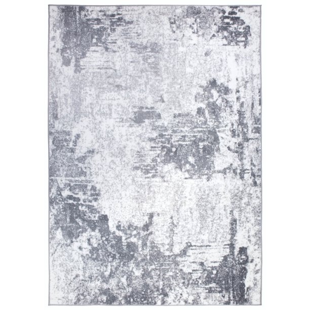 Contemporary Abstract Design Gray 3'3"x5' Indoor Area Rug