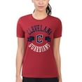 thumbnail image 4 of Women's G-III 4Her by Carl Banks Red Cleveland Guardians Super-Slim Fit Lightweight City Graphic T-Shirt, 4 of 5