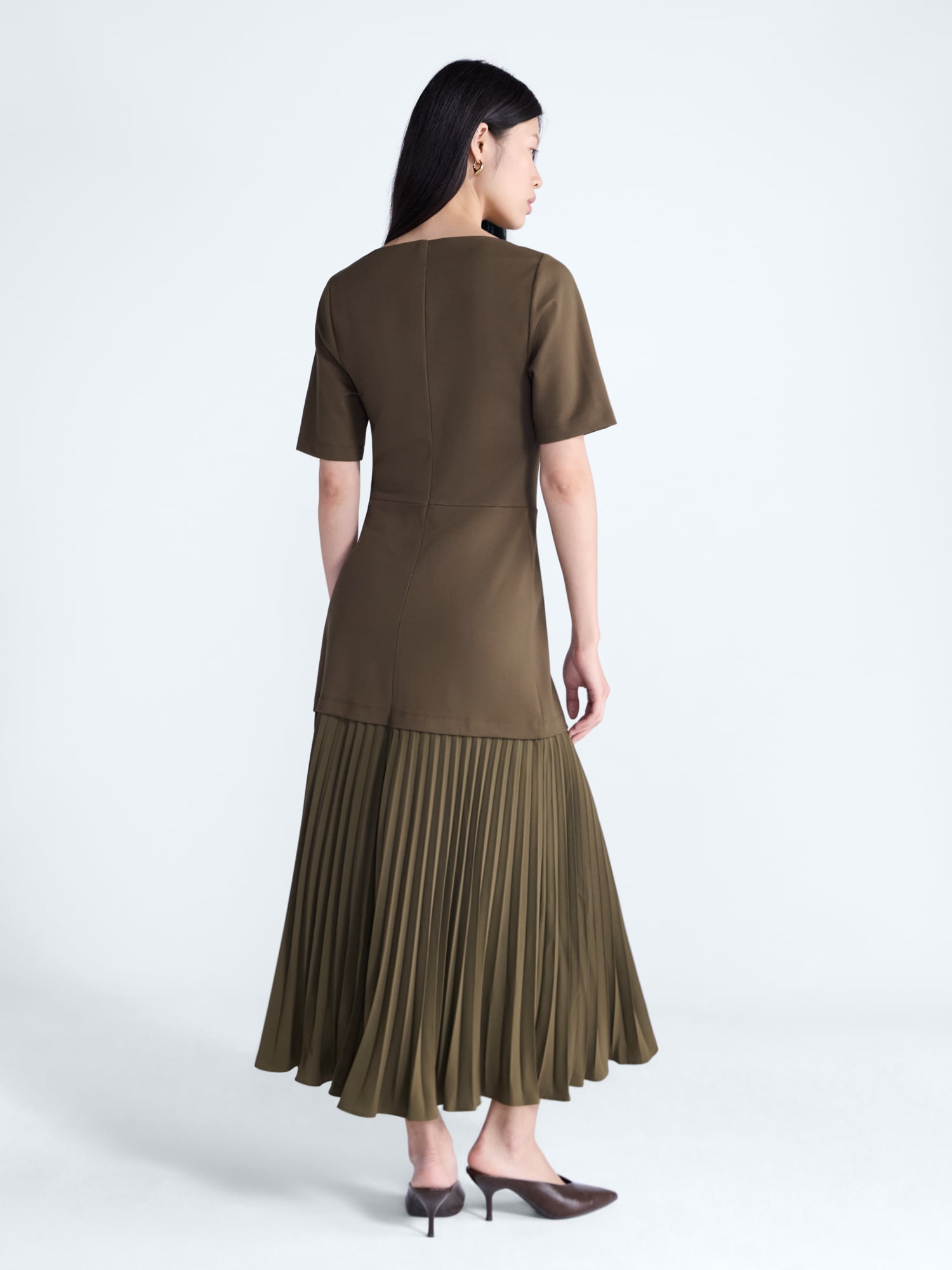 Scoop Women’s and Women’s Plus Mixed Media Maxi Cotton Dress, Sizes XS-4X