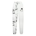 thumbnail image 4 of Makaor Joggers for Women with Pockets Halloween Baggy Drawstring Fleece Athletic Pants with Elastic Waist White S, 4 of 4