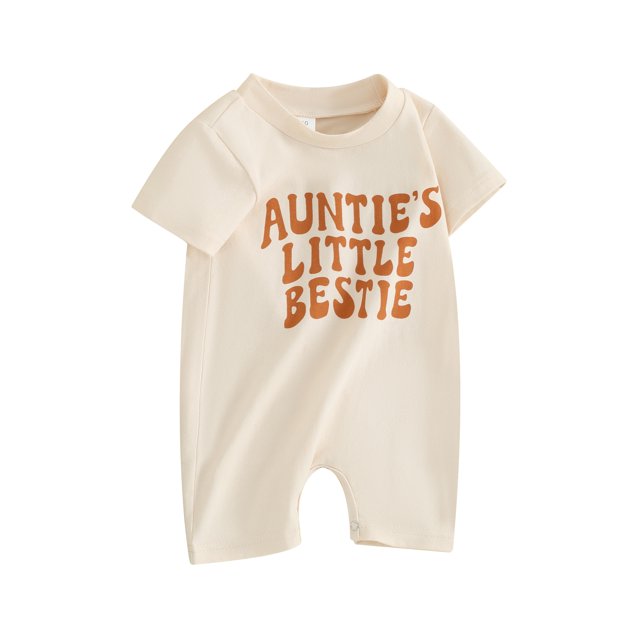 EYIIYE Combinaison d'Été pour Bébé, Manches Courtes, Imprimé Lettre, Col Rond, Ample, Décontractée, Quotidienne