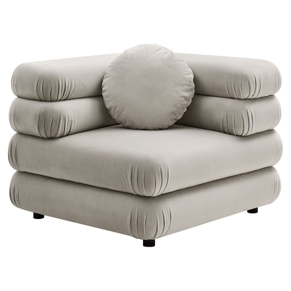 Modular Lounge Corner Chair, Tufted, Brown, Velvet, Living Room Lounge Cafe Lobby Hospitality Restaurant, Modern Contemporary, HB37187