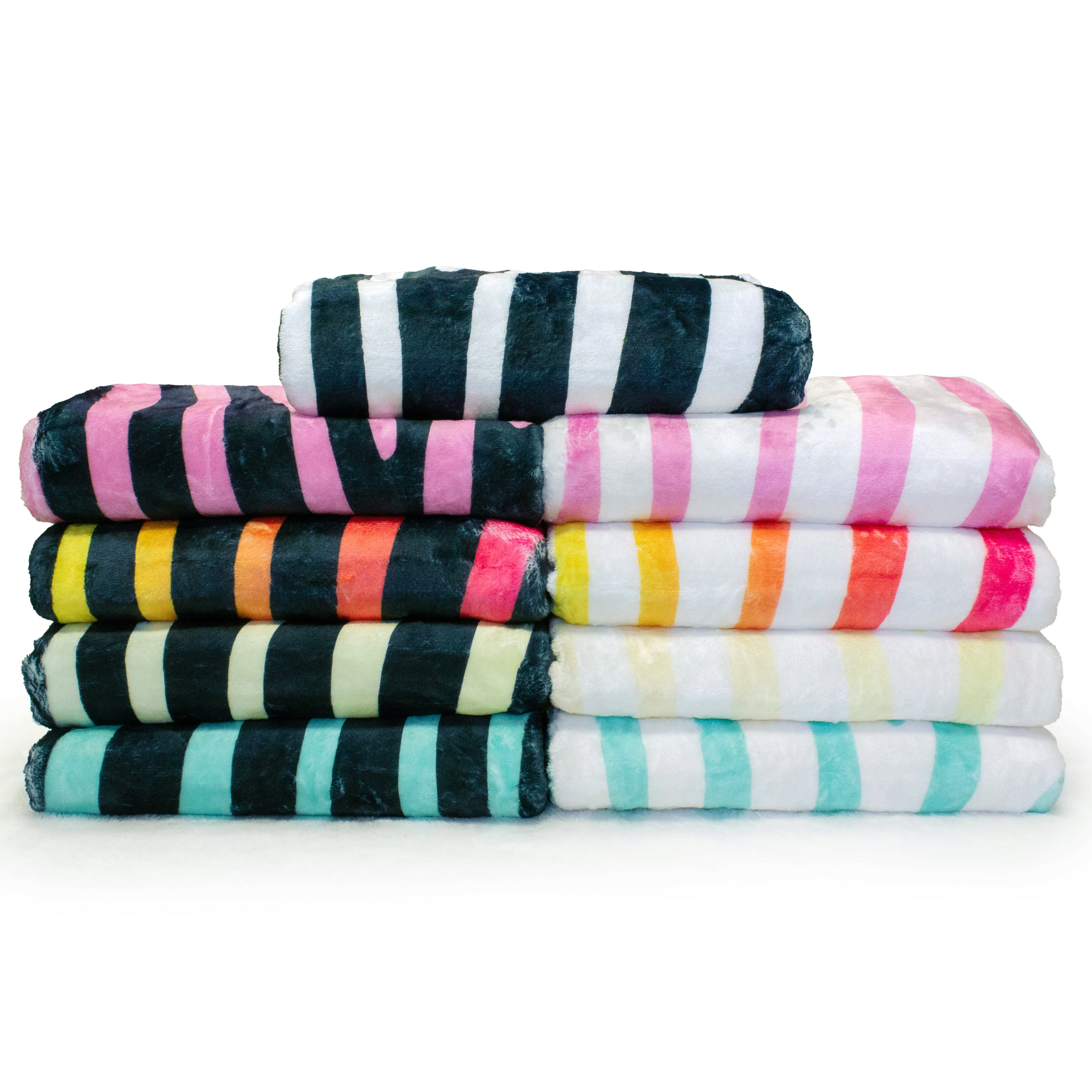 Everything Comfy Zebra Print Decorative Throw Blanket, 30" X 40", Rainbow Gradient/White