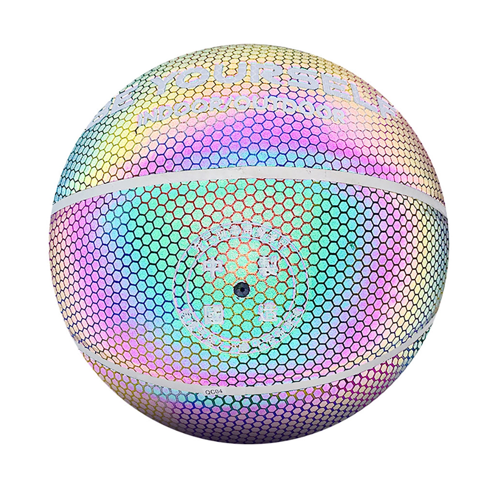 Size 7 Glowing Reflective Basketball Battery-Free Light Up Basketball Glow