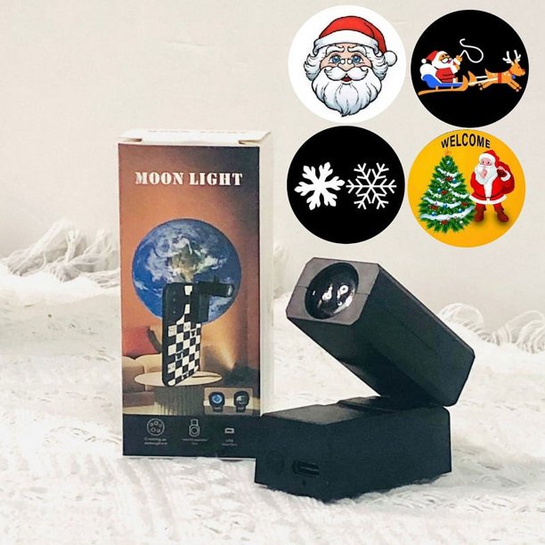 Proyector de Luces de Navidad, Luces Proyectoras de Copos de Nieve LED, Proyector de Nevadas Impermeable para Decoración Navideña en Interiores, Fiestas de Navidad