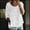 White, variant on Womens Spring Tops Print Round Neck 3/4 Sleeve Loose Tee Oversized Tshirts for Women