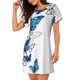 thumbnail image 2 of Easygdp Blue Flying Butterflies Camisón de manga corta para mujer, informal, estampado, 2 of 6