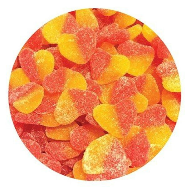 BAYSIDE CANDY SOUR GUMMY PEACH HEARTS, 5LBS