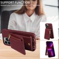thumbnail image 6 of Nalacover RFID Blocking Wallet Case for iPhone 13 Pro, Shockproof PU Leather Magnetic Button Zipper Purse Card Slots & Kickstand Crossbody Phone Case with Shoulder & Wrist Strap,Winered, 6 of 12