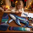 thumbnail image 5 of Northern Lights Wildlife DIY Patchwork Kit, Creative Fabric Craft, Handmade Home Decor Project, Unique Gift for Craft Lovers (Whale), 5 of 7