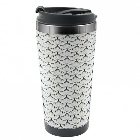 

Floral Travel Mug Victorian Inspired Flower Steel Thermal Cup 16 oz by Ambesonne