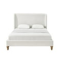 thumbnail image 4 of Rustic Manor Bree Tufted Linen King Size Full Bed Frame, No Box Spring Needed, Cream White, 4 of 9