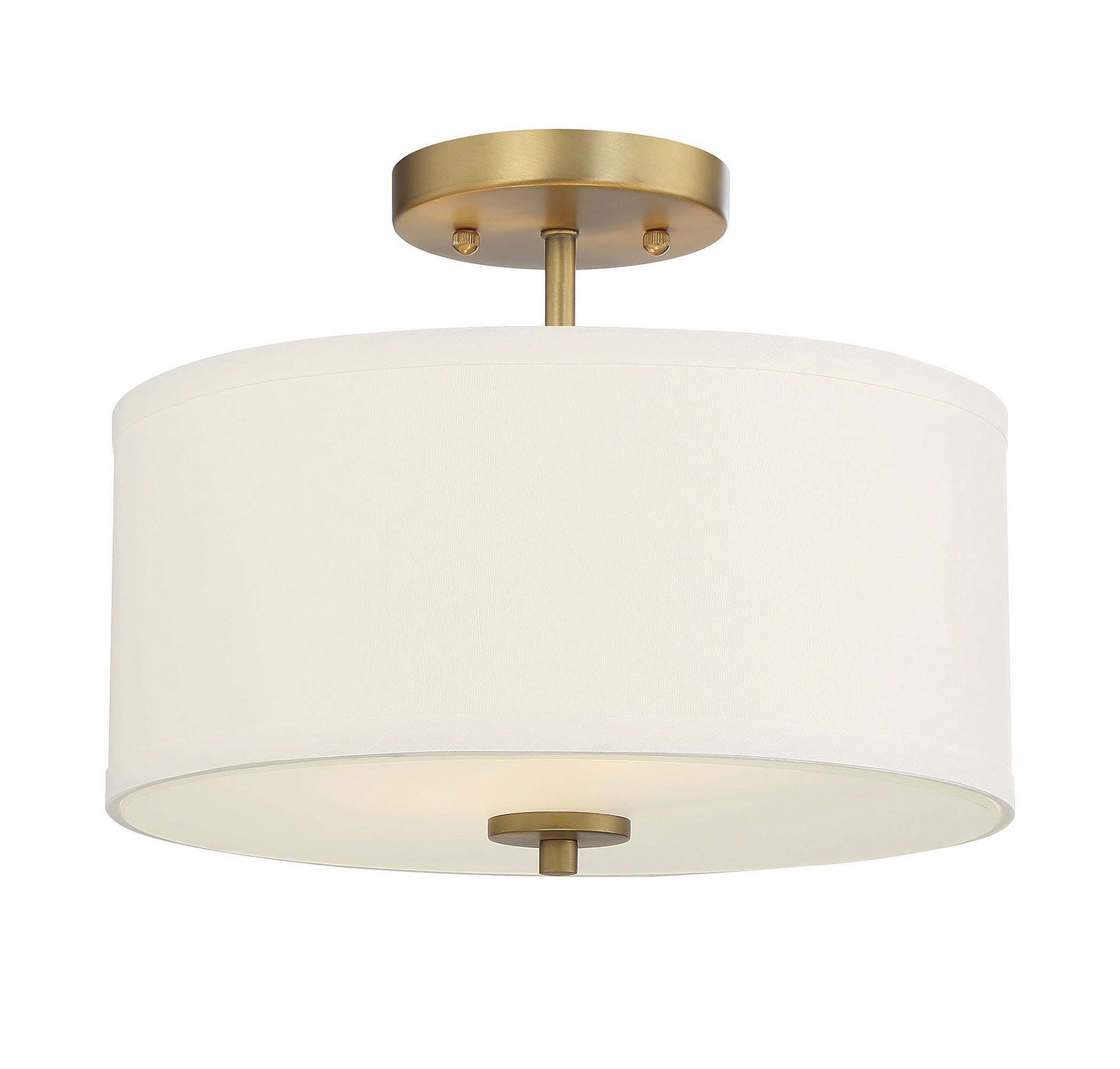 Trade Winds Cassie 2-Light Semi-Flush Mount Ceiling Light in Natural Brass