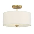 thumbnail image 3 of Trade Winds Cassie 2-Light Semi-Flush Mount Ceiling Light in Natural Brass, 3 of 5