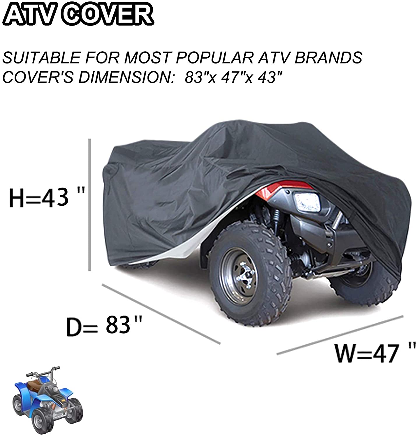 Housse Vtt XXL Waterproof ATV Cover - Fits Polaris, Can-Am, Honda, Yamaha & More Can-Am Motors Apparel, Protection & Merchandise - Foto 7