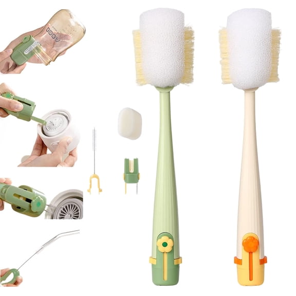 5 In 1 Long Handle Bottle Brush, Bottle Cleaner, Water Bottle Cleaning Kit