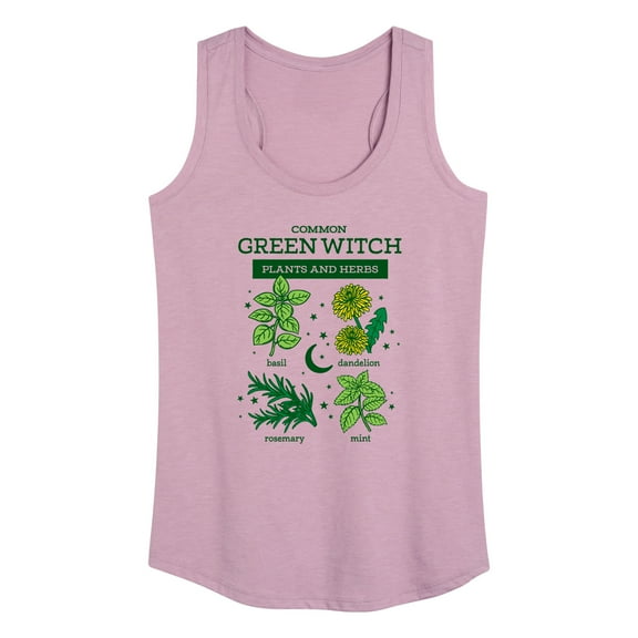 Instant Message - Common Green Witch Herbs - Women's Racerback Tank Top