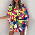 thumbnail image 1 of Summer Casual Boho Dresses Women's Flora Printed Batwing Sleeve Lace-Up Dress Female Irregular Sexy Beach Mini Dresses VestidosM Gao Jinjia LED, 1 of 2