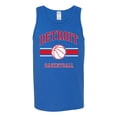 thumbnail image 2 of Wild Bobby City of Detroit DET Basketball Fantasy Fan Sports Mens Tank Top, Royal, X-Large, 2 of 5