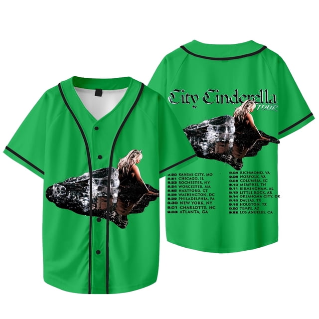 JT Rappeur 2024 Tour Merch Veste de Baseball Été Femmes Hommes Mode HipHop T-Shirts à Manches Courtes, style 5,TP