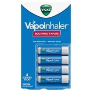Vicks Vapoinhaler, Portable Nasal Inhaler, Non-Medicated, Soothing Vapors to Breathe Easy (4 Pk.)