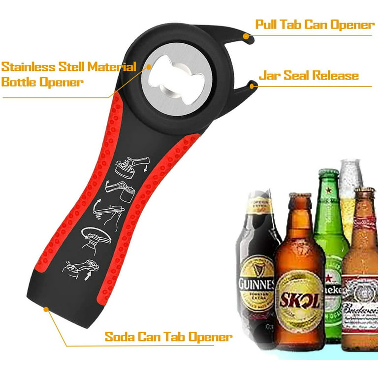 4-in-1 Bottle Gripper Opener: Multifunctional Silicone Handle for Weak  Hands - Perfect for Bottle Caps, Can Lids, Bean Cans, Pickle Bottle Caps &  Soda/Soft Drink Bottle Caps!