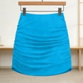 thumbnail image 7 of Qingpeng Women's Ruched Bodycon Mini Skirt Solid Versatile High Waist Swim Skirt for Beach Casual Outings Swimwear Cover Up, 7 of 7