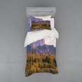 thumbnail image 1 of Saguaro Duvet Cover Set, Arizona Desert Landscape with Cactus Mountain in Spring Evening Wilderness Picture, Bedding Set with Shams and Fitted Sheet, 3 Sizes, by Ambesonne, 1 of 3