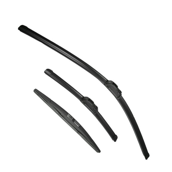 Unique Bargains 3 Pcs 28" 14" 12" Front Rear Windshield Wiper Blade Set Fit for Nissan Versa Note Black