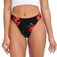 thumbnail image 1 of Gaeub Beau String Rouge Imprimé Coccinelle pour Femmes, Culottes Invisibles, String Taille Basse, Strings Sans Couture, Culottes Respirantes-TP, 1 of 6
