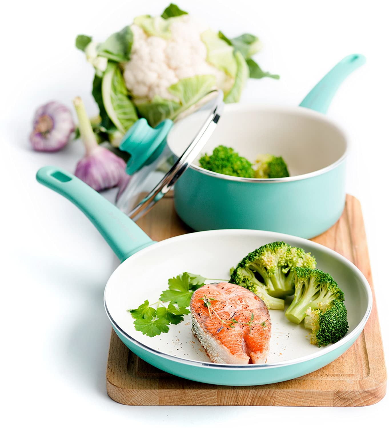 GreenLife Soft Grip Ceramic Nonstick Cookware Set - Turquoise, 13 pc - QFC
