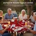 thumbnail image 2 of Round Outdoor Tablecloth with Umbrella Hole and Zipper, Red Gnomes Christmas Fitted Table Cover with Elastic Edge for 31-35 Inch, Snowflake Xmas Poinsettia Waterproof Patio Tablecoths for Picnic, 2 of 9