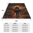 thumbnail image 3 of Cauagu Western Rainy Desert Cowboy Pattern Flannel Bed Blankets,Fleece Blanket Comfortable Air Conditioning Blanket for Sofa Bed Travel Couch & Living Room -60"x50", 3 of 8