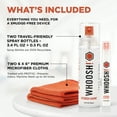 thumbnail image 3 of WHOOSH! Phone Cleaning Kit Duo – 3.4 oz & 0.3 oz Bottles with 2 Microfiber Cloths, Alcohol-Free Screen Cleaner for All Electronics, TVs, Laptops, Car Displays, Eyeglasses, Sports Visors, Whiteboards, 3 of 9