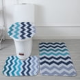 thumbnail image 5 of 3 Piece Thicken Bath Rugs Set Clearance, Bath Rug + Contour Mat + Toilet Seat Cover, Super Long Soft Microfiber Water Absorbent & Non-Slip Bathroom Rugs, 5 of 7