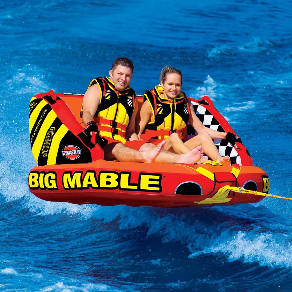 Sportsstuff Inflatable Big Mable Sitting Double Rider Towable Boat and Lake Tube - 2