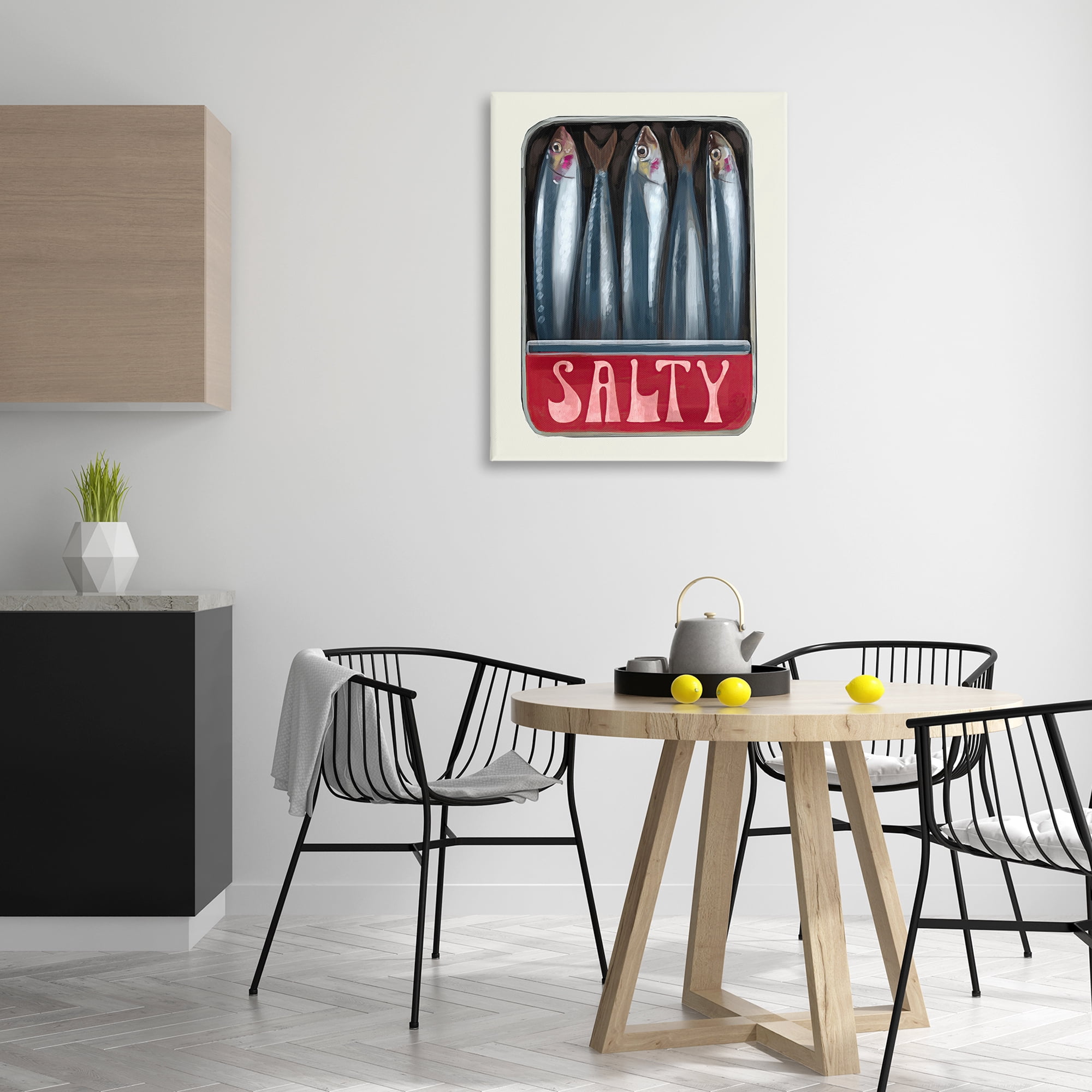 Stupell Industries Salty Sardines Can Food & Beverage Painting Gallery Wrapped Canvas Art Print Wall Art, 30 x 40
