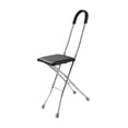 thumbnail image 3 of Taburete de caña plegable perfecl Con asiento de caña y 4 patas negro, 3 of 8
